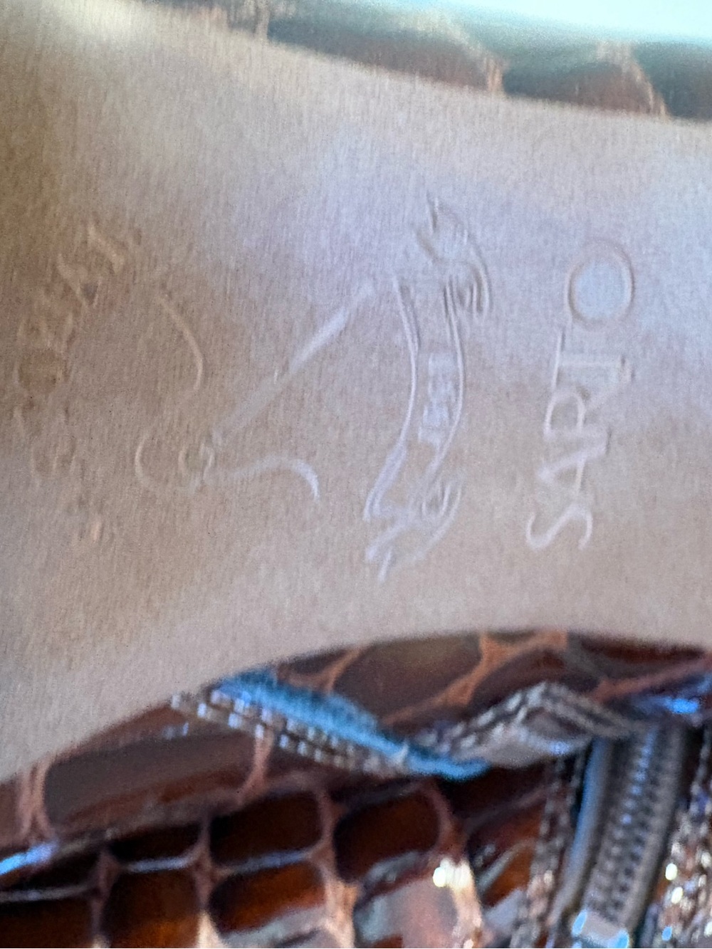 SARTO by Franco Sarto Andria Brown Croc Leather Knee High Boots Size 6M NIB - Picture 11 of 11